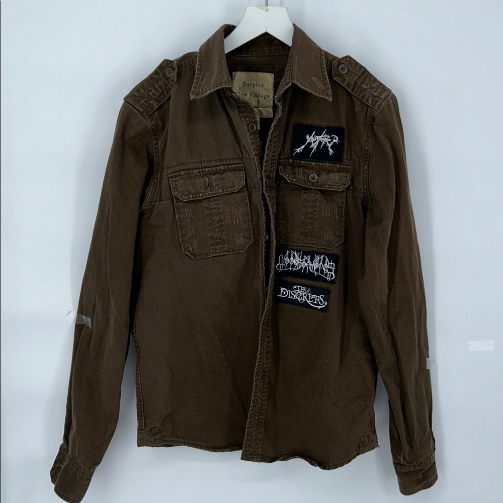 Surplus Raw Vintage Cologne Men’s Button Down Brown Shirt Size Medium